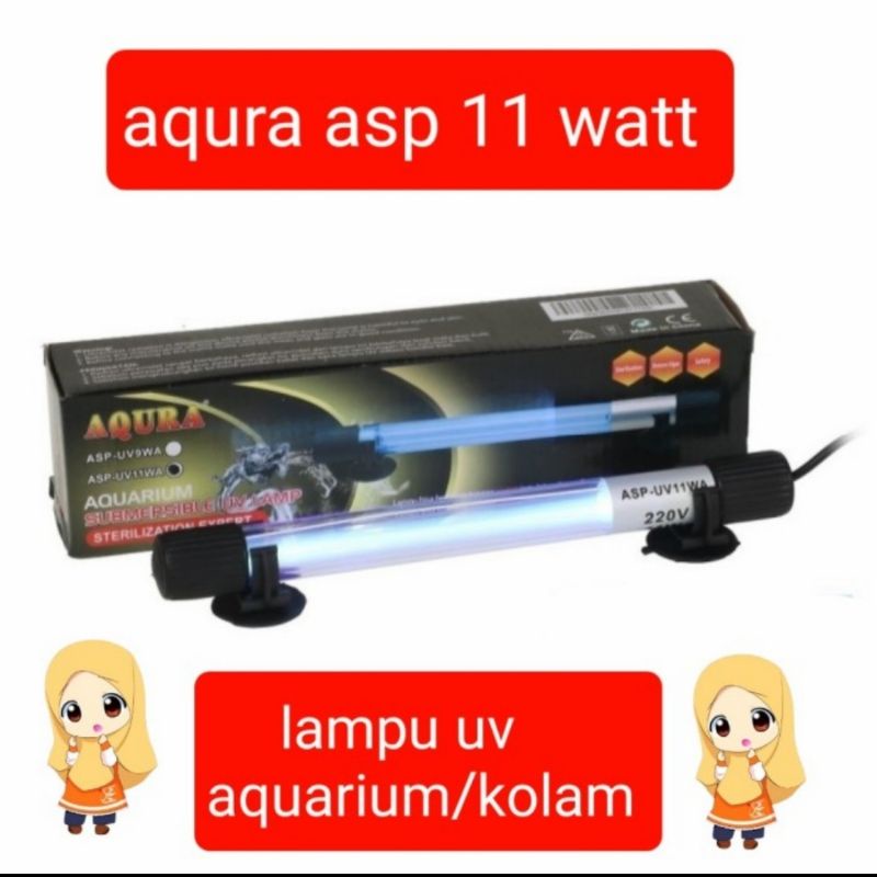 Lampu UV Sterilisasi AQURA ASP UV 11 Watt Lampu UV Untuk Filter kolam