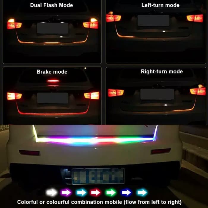 120 Cm Lampu Led Bagasi Mobil Dc 12 V Rgb Rem Belakang Strip Tail Warna Warni