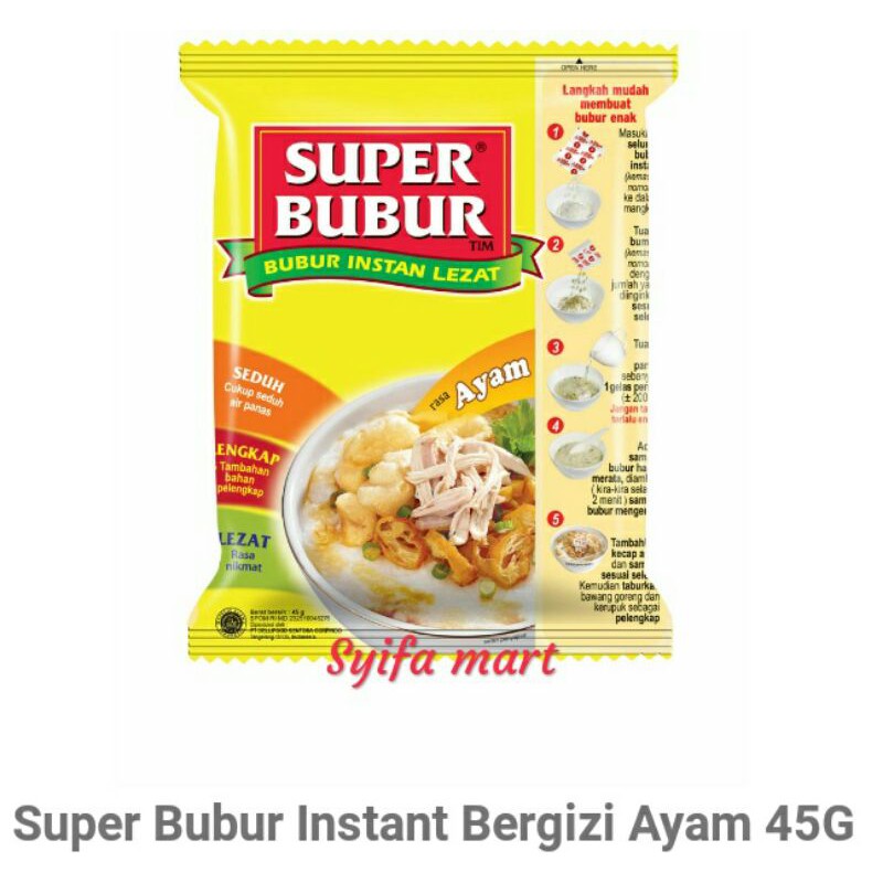 

super bubur instant bergizi ayam 45g
