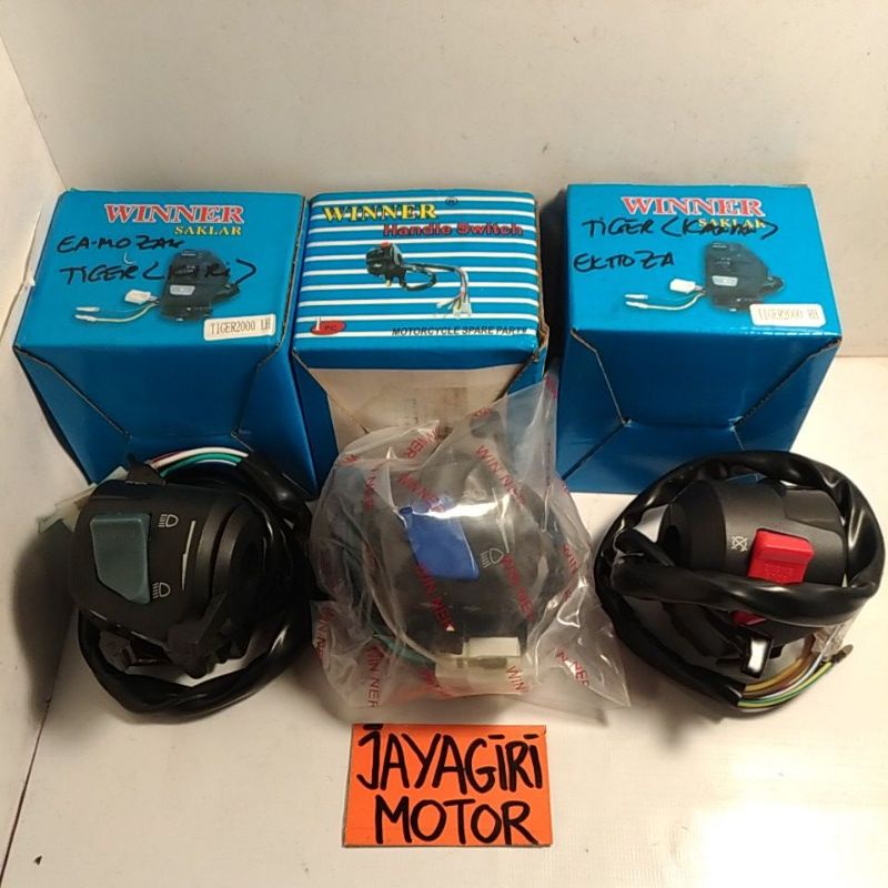 Saklar Tiger Old 2000 Kiri Kanan Lampu Holder Handle Switch Sen Dim Stater Starter Tombol On Off Ori