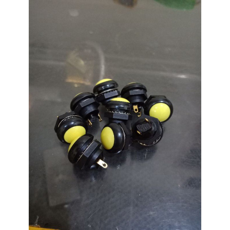 Authentic Otto P9 Clicky Push Button Switch Tombol 12mm Kuning