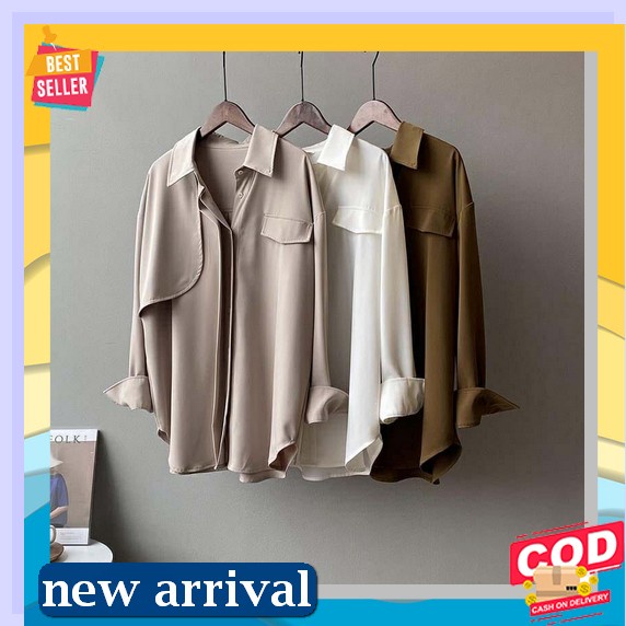 Kemeja Wanita Import // Fbfc Kemeja Import 6141 Tm 8600 Kemeja Raymonda Oversize Collar Import R.A -