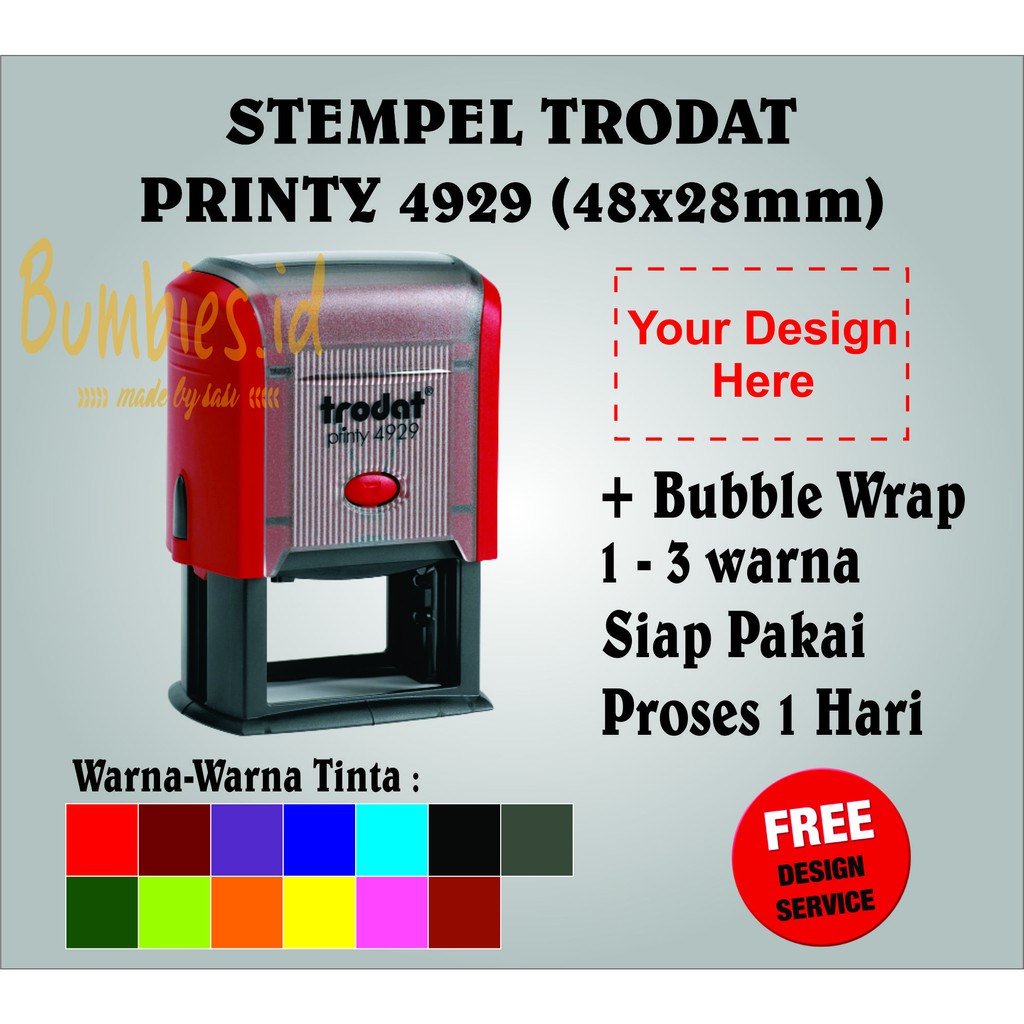 Stempel Praktis Trodat 4929 (48x28mm) Stempel Perusahaan | Stempel Toko | Stempel 2-3 warna