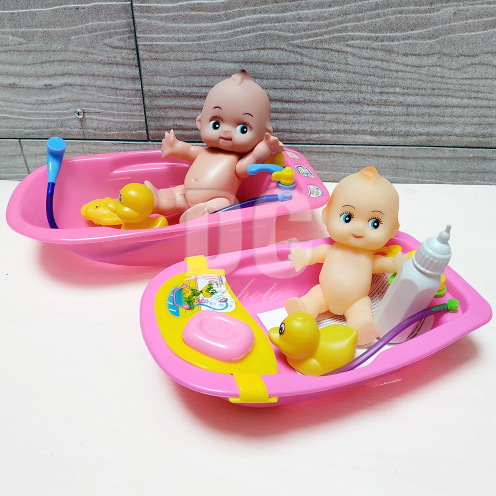 baby doll in bathtub