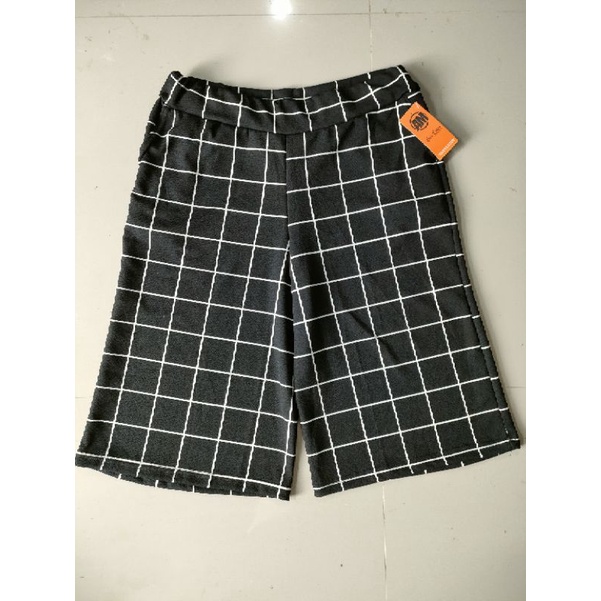 CELANA KULOT 7/8 PENDEK SUPERJUMBO MOTIF KOTAK CELANA SANTAI WANITA BIGSIZE CELANA HARIAN TERMURAH