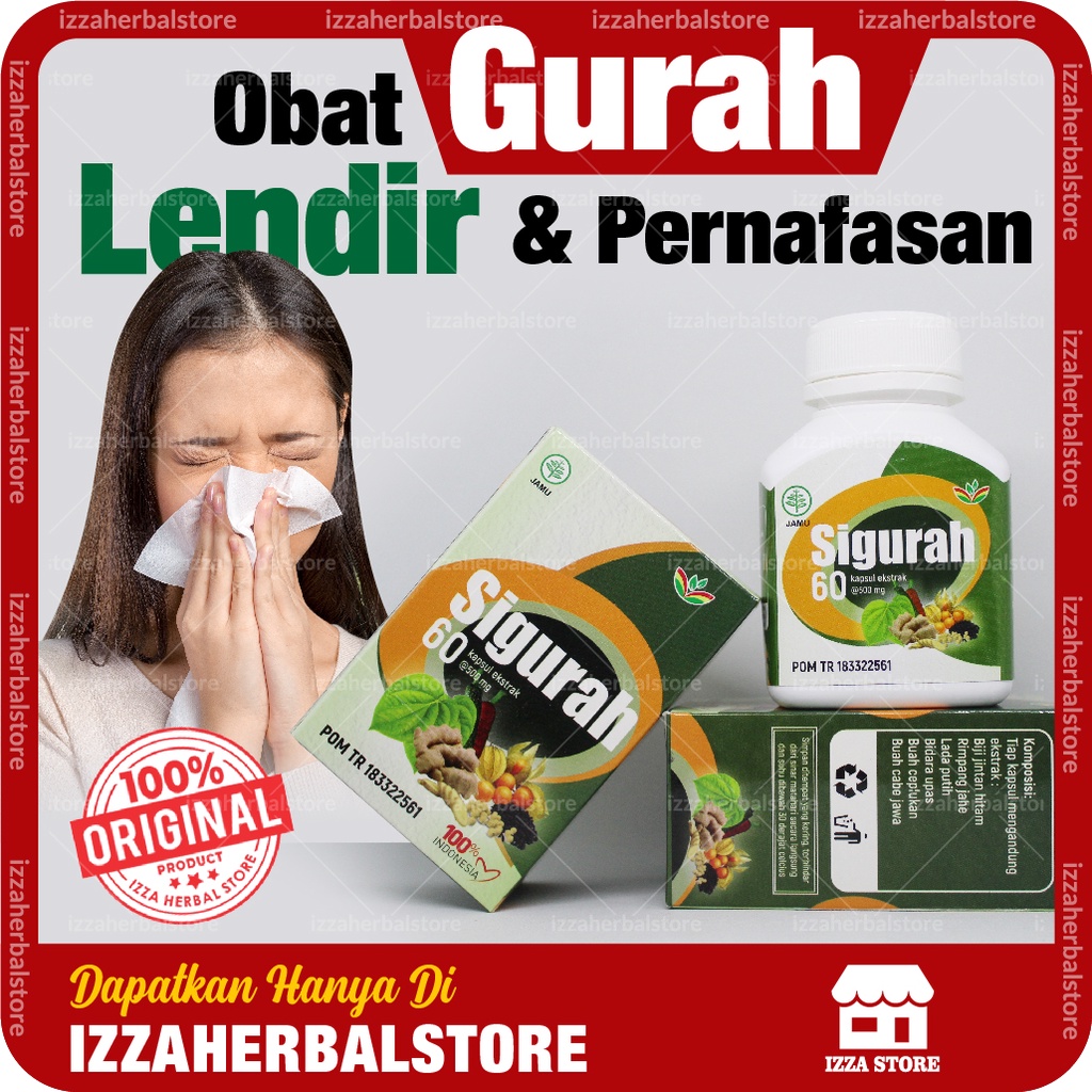 Kapsul SI GURAH Herbal Obat Gurah Lendir Dan Pernafasan Isi 60 Butir Kapsul 100% HERBAL ALAMI