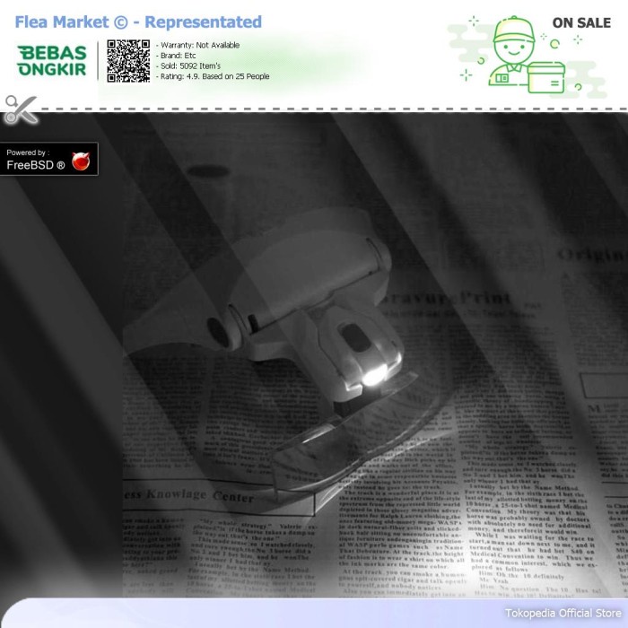 

Helm Kacamata Pembesar Reparasi Jam 5x Magnifier 2 LED - 9892B2