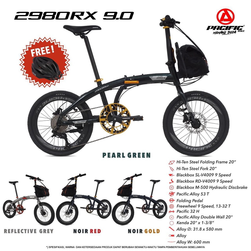 Sepeda Lipat 16 20 Pacific 2980 RX 9.0 Hydraulic 9 Speed