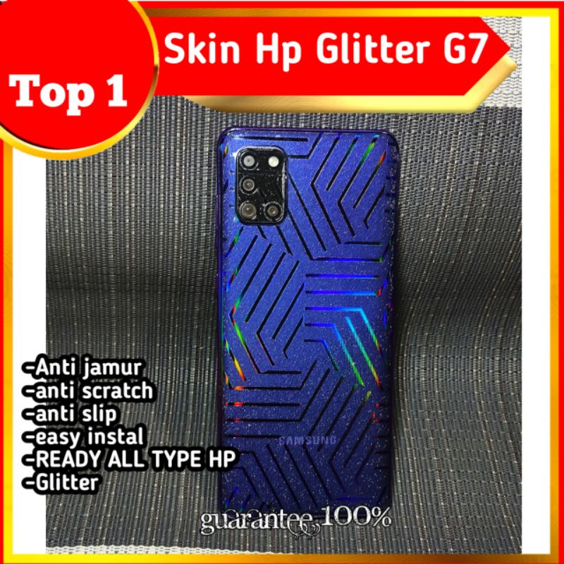 garskin hp + garskin camera anti gores belakang hp anti jamur glitter  g7 all merek all type