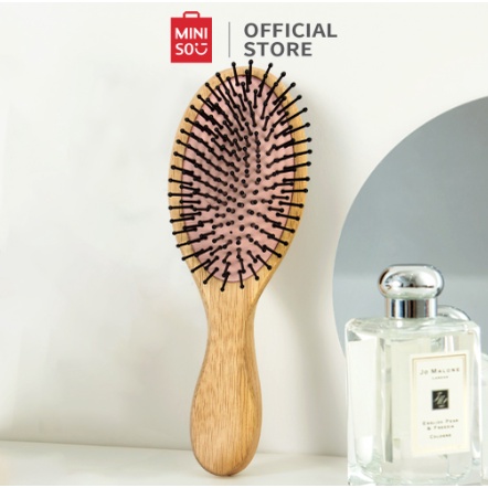 Sisir Miniso Nature Wooden Air Cushion Hairbrush-Medium Oval