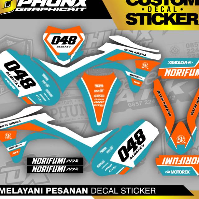 Stiker decal crf 150 l full orange tosca