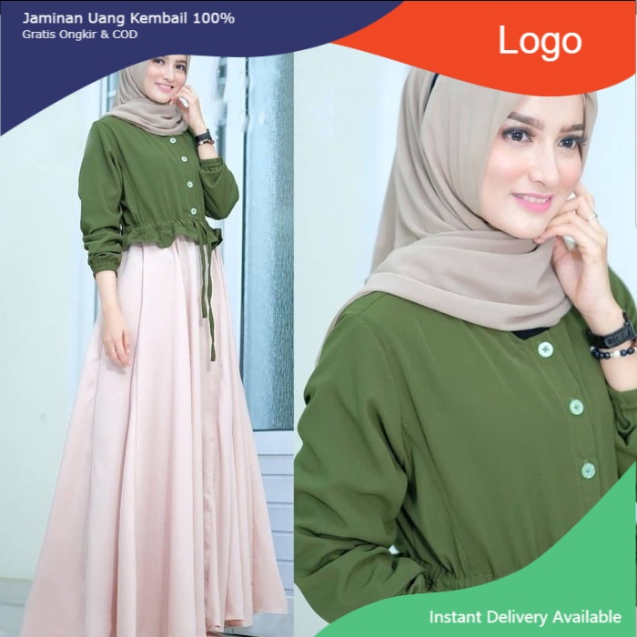 [ COD ] Garansi Termurah Anjani Dress Baju Gamis Maxy Outfit Muslim - Armi