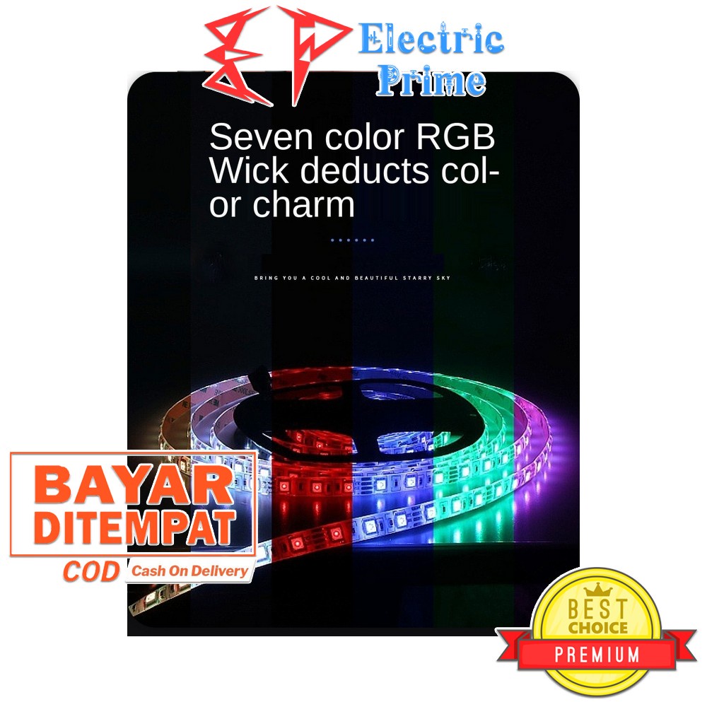 LED Strip Smart RGB Bluetooth Light 5 Meter 12V Power Adapter TRIPLEDI SMD5050 Waterproof Lampu Hias