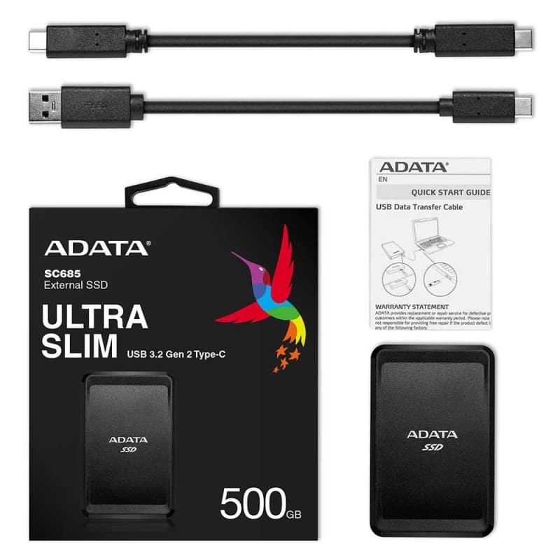 ADATA EXTERNAL SSD TYPE C 500 GB SC685 BLACK