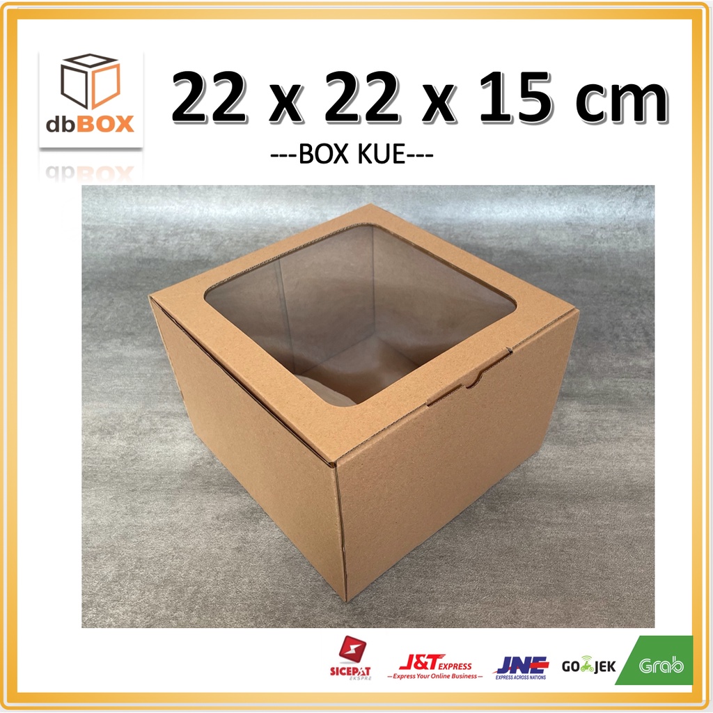 

BOX MIKA 22x22x15 cm kardus die cut, untuk kue hampers gift box MIKA KUE