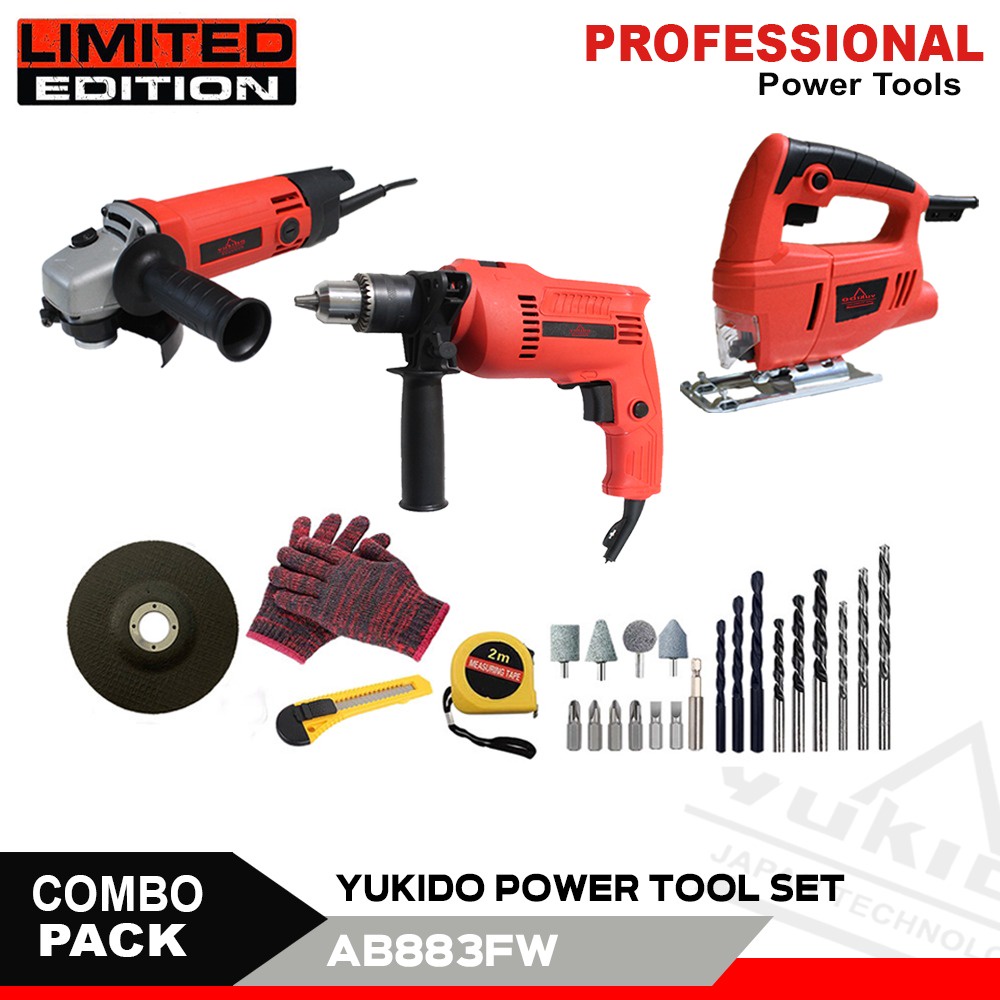 1x Klik Dapatkan 3 Item DIJAMIN ORI !! YUKIDO 1 SET KOPER BOR LISTRIK IMPACT DRILL 13MM MESIN GERENDA 4INC + JIGSAW  FREE AKESOSORIS PLUS BOX