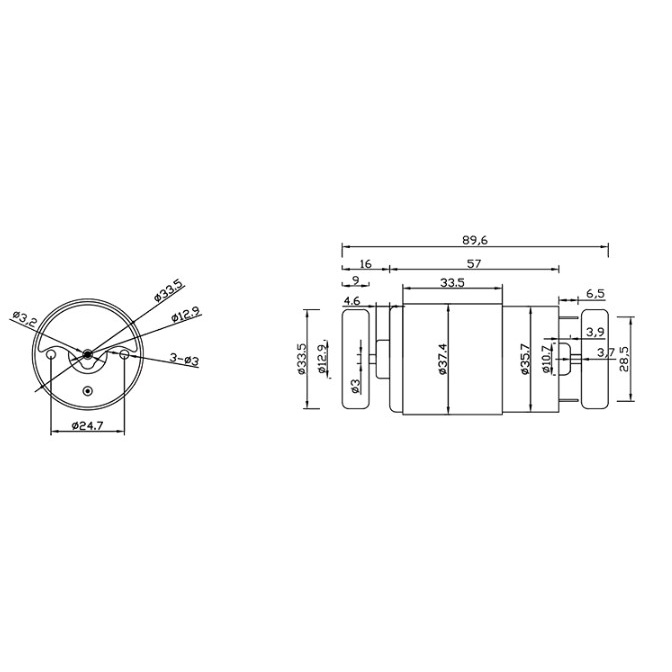 Dinamo Motor Vibration 555 DC 12V/24V SINGLE DOUBLE FAN ( 555WX)