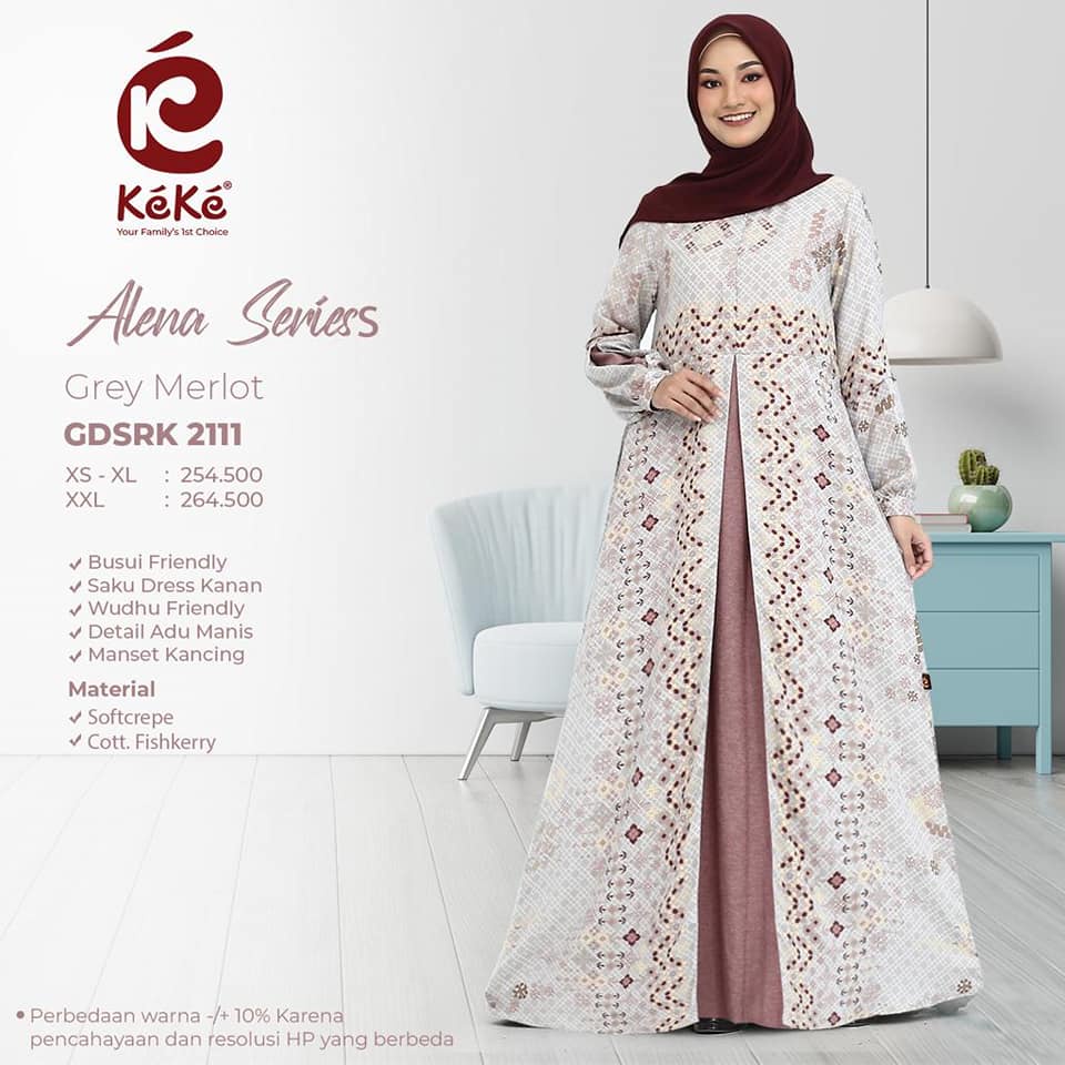 PROMO GAMIS KEKE ALENA SERIES S GDSRK 2111 GREY MERLOT
