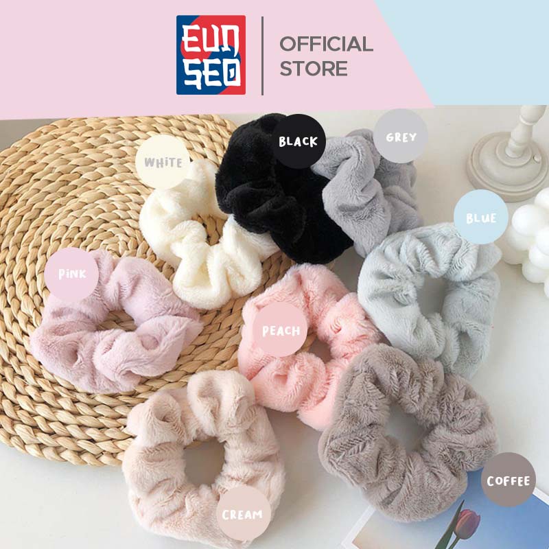 EUNSEO Scrunchie Ikat Rambut Fashion Korea Rabbit Hair Bulu Halus Kunciran Cepol Rambut Premium