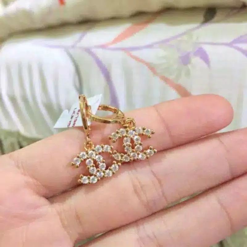 Fifi Fashion Anting Chennel Xuping Model Perhiasan Lapis emas