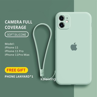 Soft Case Bahan Silikon Dengan Lanyard Warna-Warni Untuk Iphone 11/pro