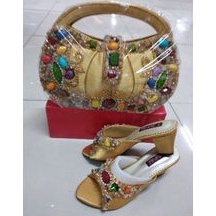 tas & sandal batu warna warni