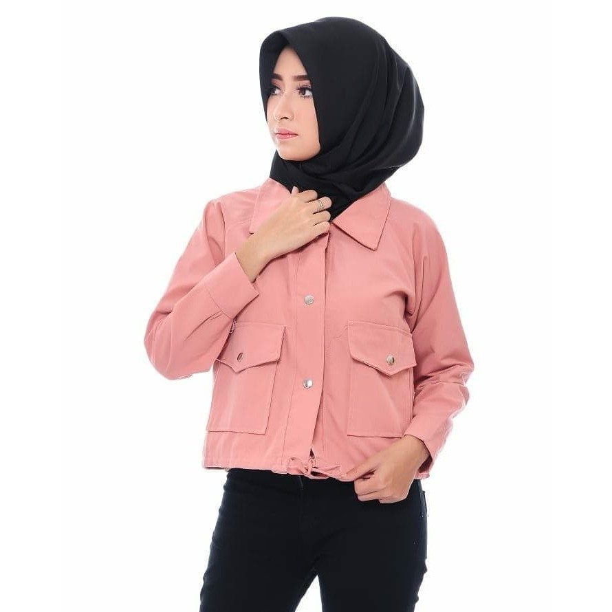 LOLITA PARKA PINK / BLOUSE ATASAN / OTWEAR JAKET CEWE / MUSLIMAH