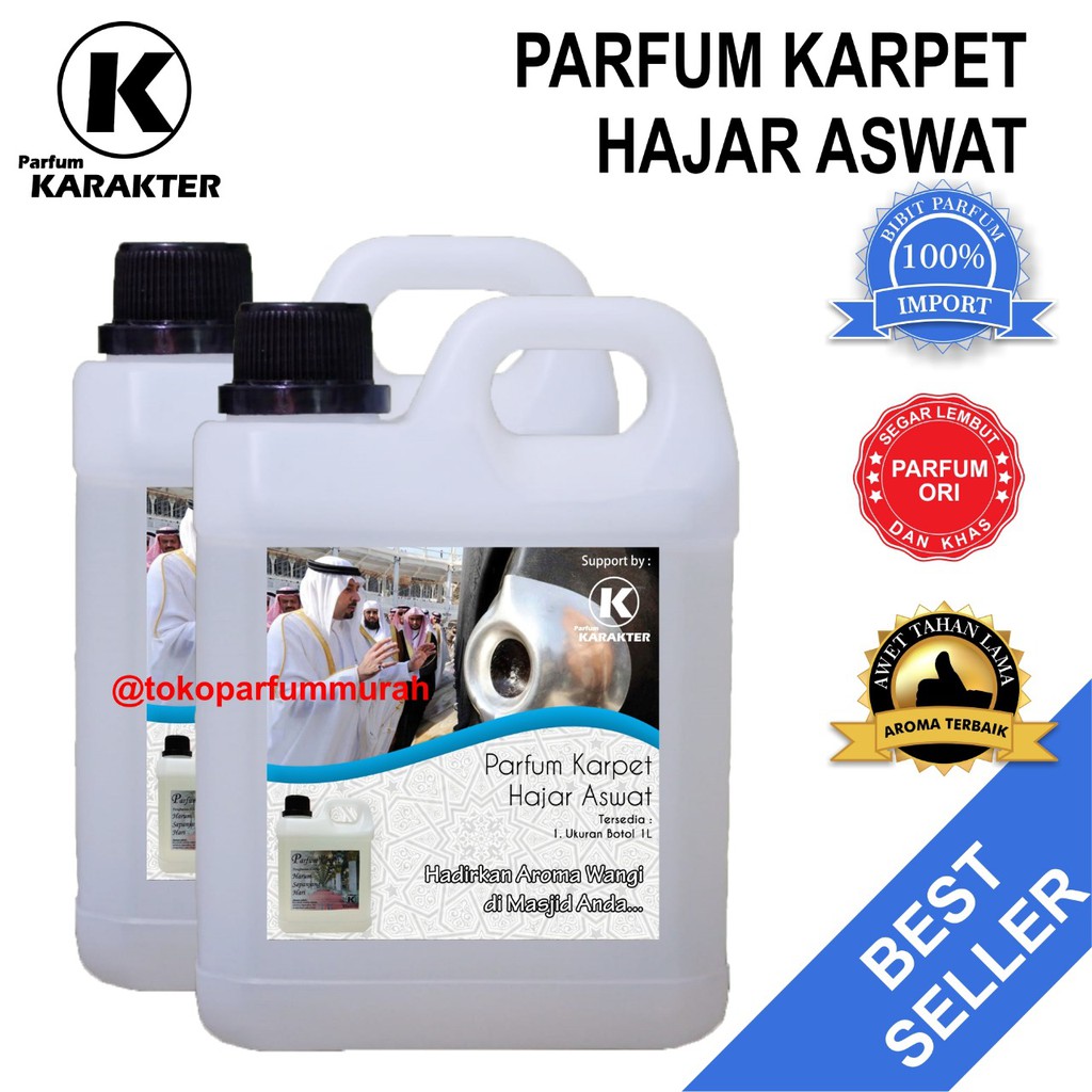 Parfum Karpet Masjid Aroma Hajar Aswad ( Hajaraswad ) | Wangi Tahan Lama | Uk 1 Liter | Bisa Cod