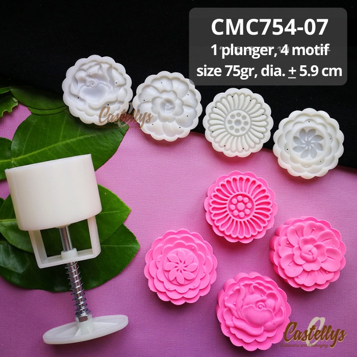 CMC754-07 Cetakan Mooncake 75gr Kue Pia Kue Bulan Cokelat Mochi