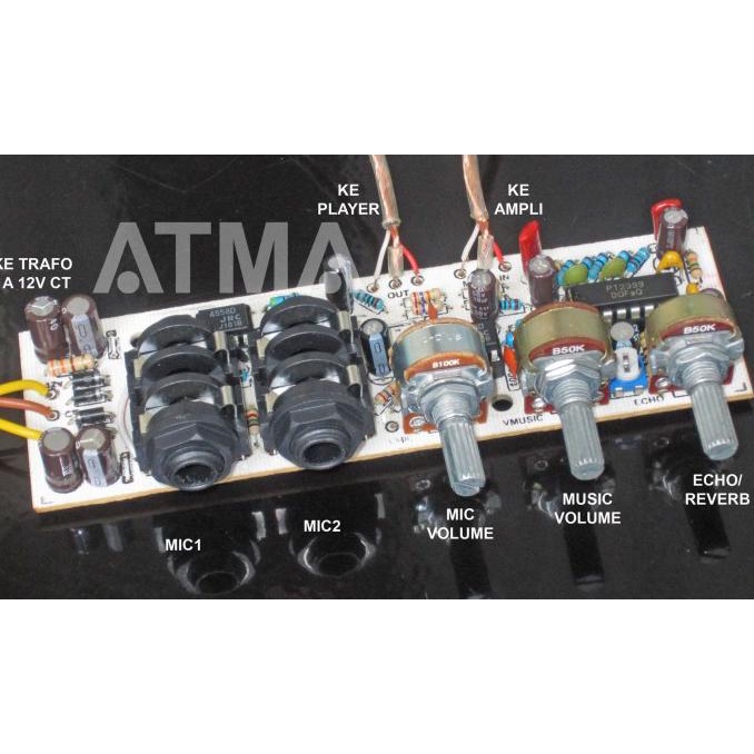 Ready Stock] Kit Pre-Amp Mic Karaoke Echo Reverb Aux-In Peka Jernih