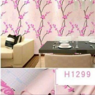 wallpaper dinding motif bunga sakura