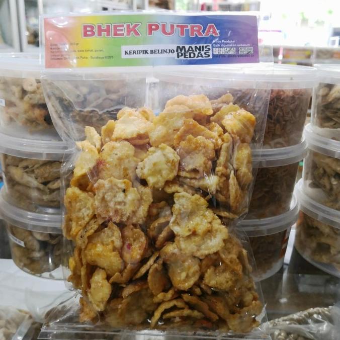 

keripik kripik belinjo blinjo manis pedas Bhek Putra
