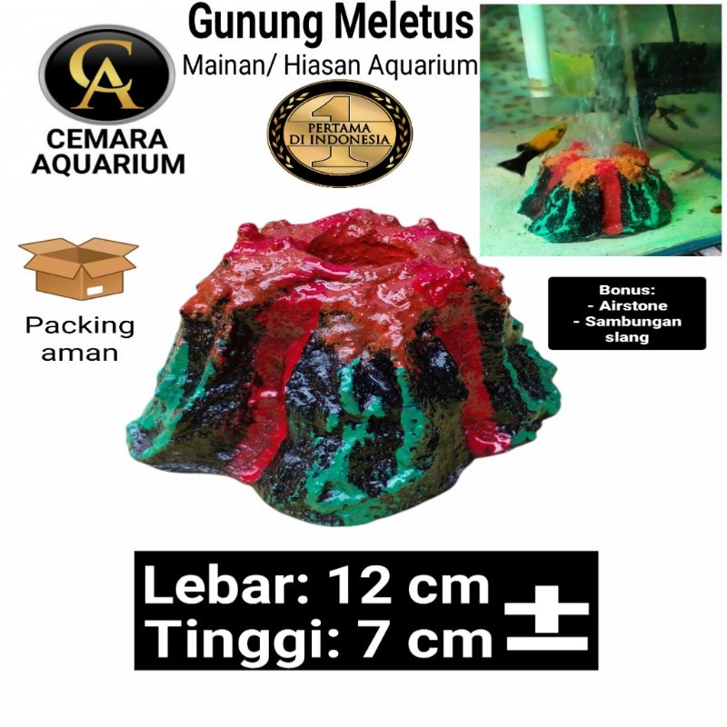 hiasan aquarium/ aquarium/ gunung meletus/ mainan aquarium/ hewan peliharaan/ aksesoris/ aksesoris a
