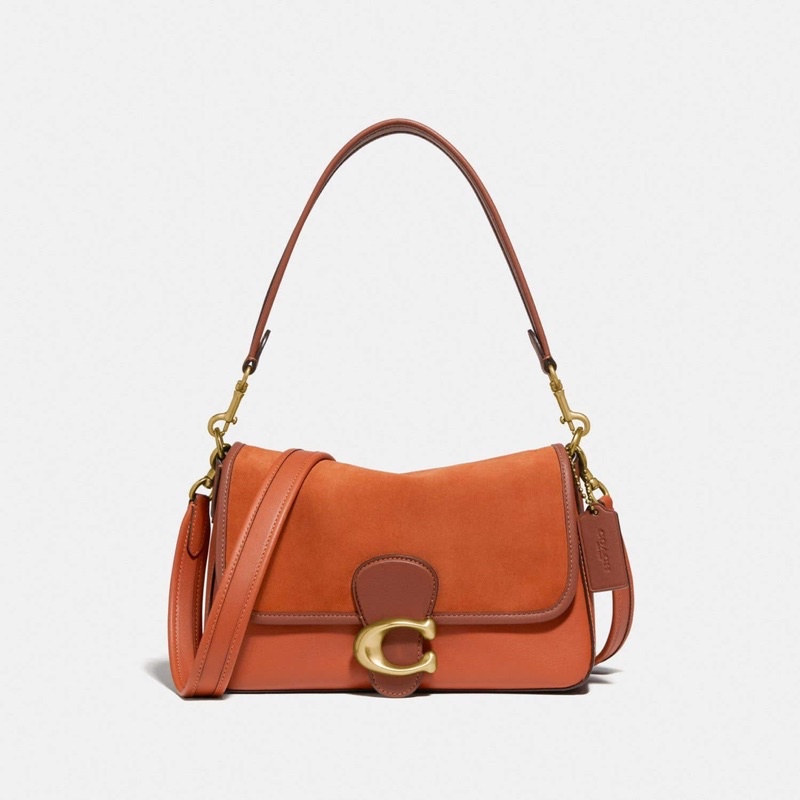 Coach Soft Tabby Shoulder Bag In Colorblock - Orange (5262)