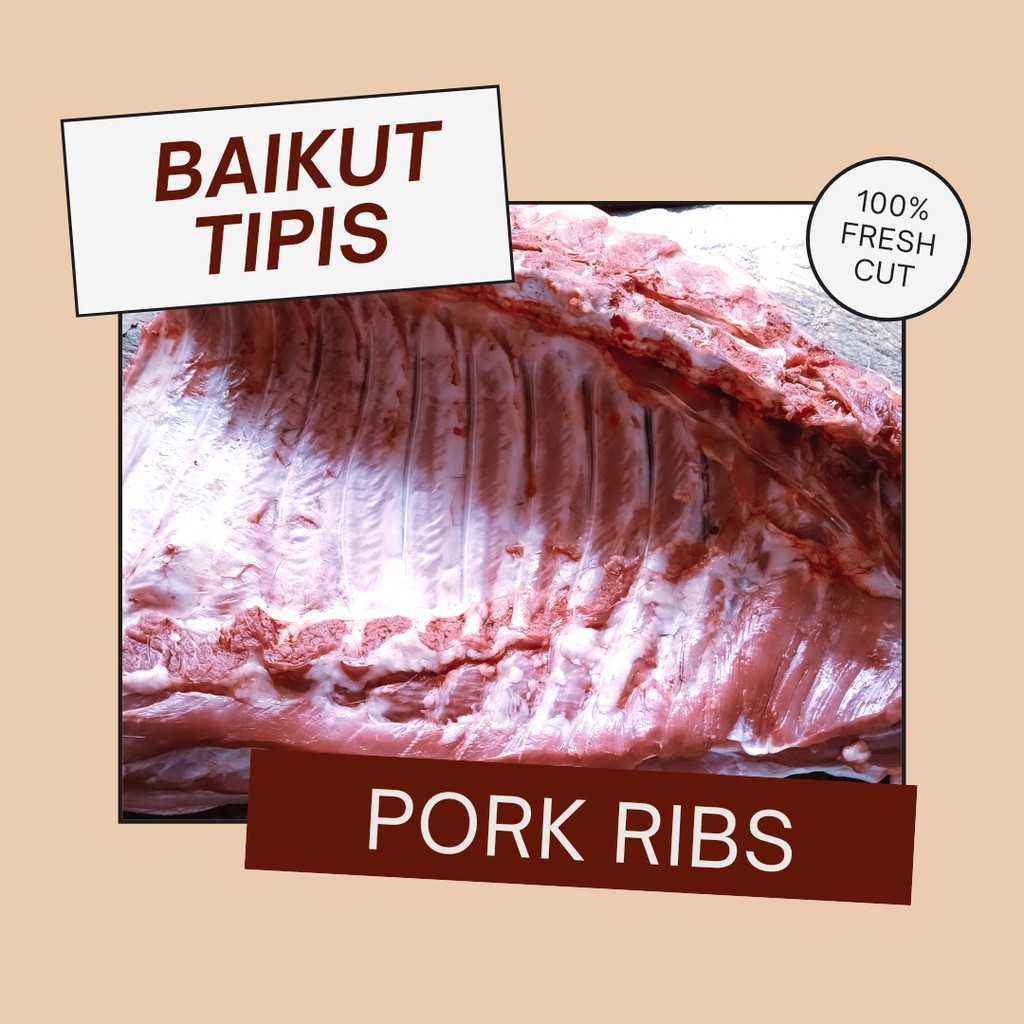 

Baikut Istimewa Spesial Tipis Iga Pork Ribs Bak Kut Teh 500 gr - Daging Babi Fresh Berkualitas Sby