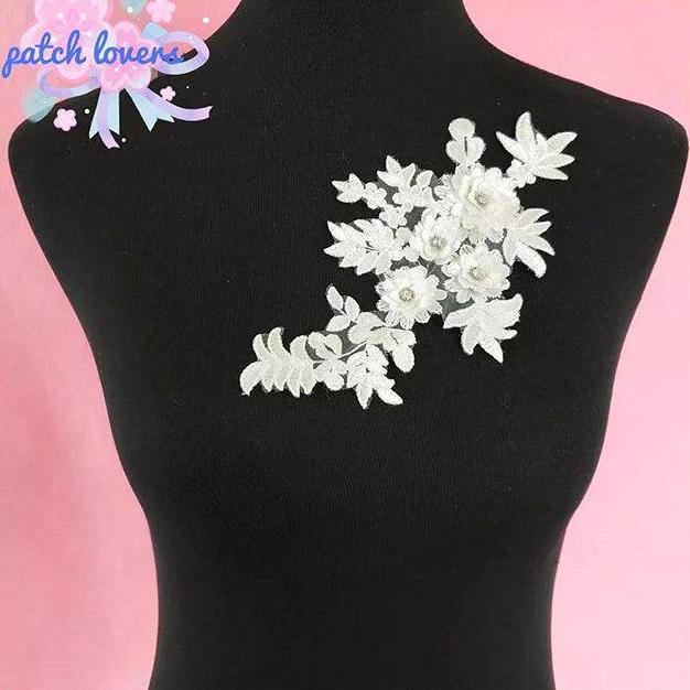 Patch Bordir/Bordir Bunga 3D/Bordir Tempel/Lace Bordir