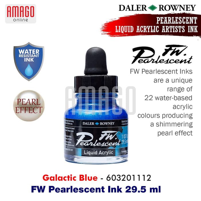 DALER-ROWNEY - FW PEARLESCENT INK 29.5 ML - GALACTIC BLUE - 603201112