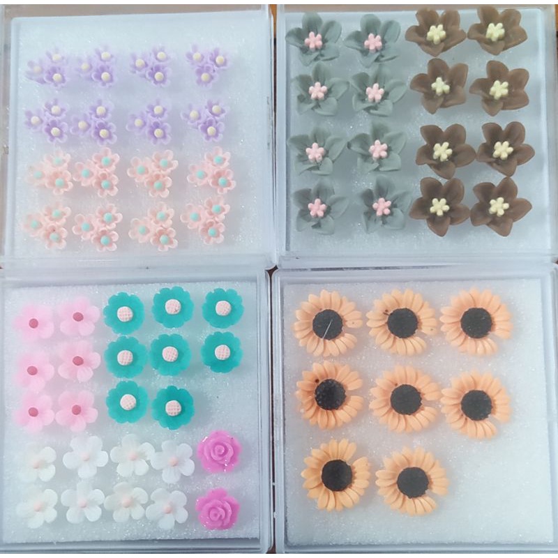 Anting bunga lucu/Anting plastik/Anting Korea murah