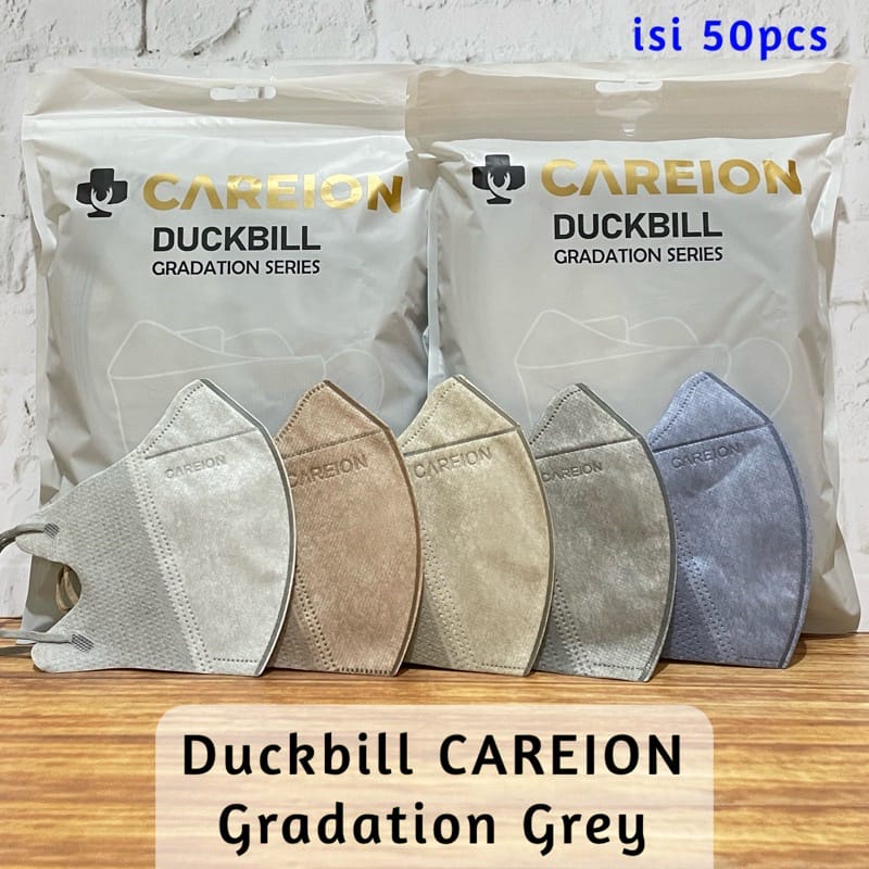 Duckbill CAREION Full Colour Series Mix Gradation Gradasi Warna Nude Grey  Shrimpink Matcha Series 4 ply Per Box isi 50 pcs