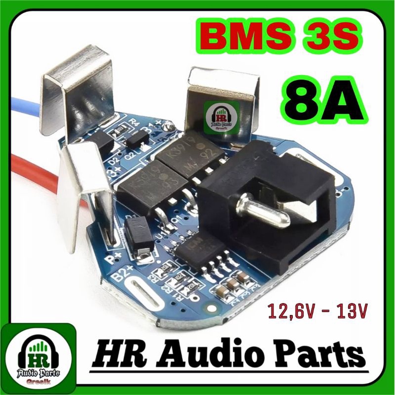 BMS 3S 12.6V-13V
 For Charger Baterai Bor Cordelles Littium ion 8A Operating Current