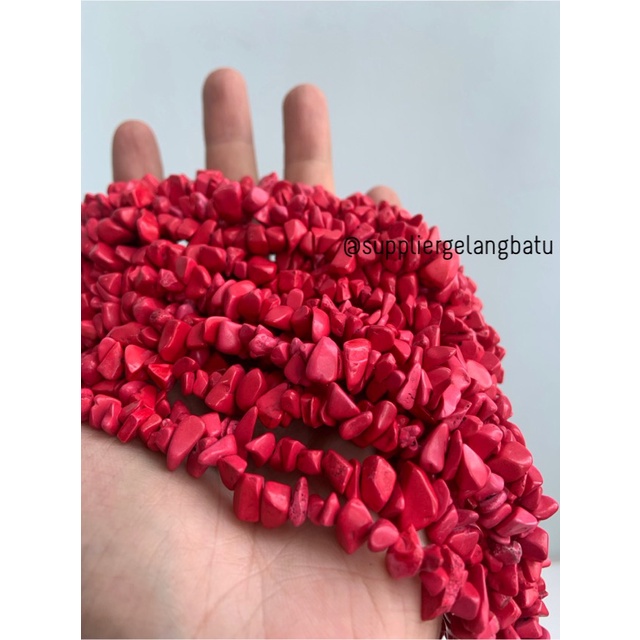 kerikil Batu alam RED turquoise pirus doff 1cm phyrus howlite merah