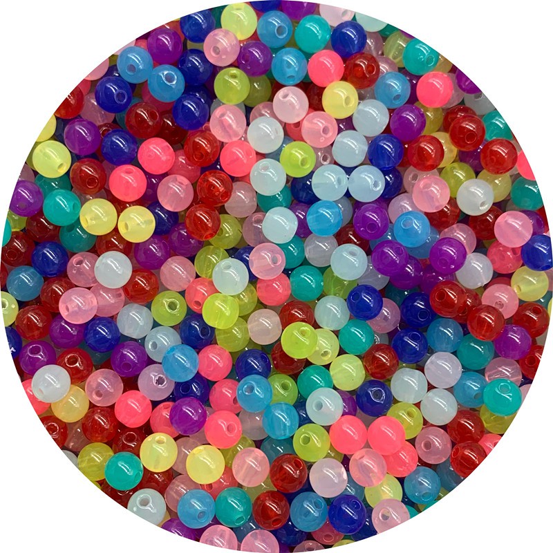 50pcs / Lot Manik-Manik Spacer Bahan Akrilik Warna-Warni Ukuran 8mm Untuk Membuat Perhiasan Diy