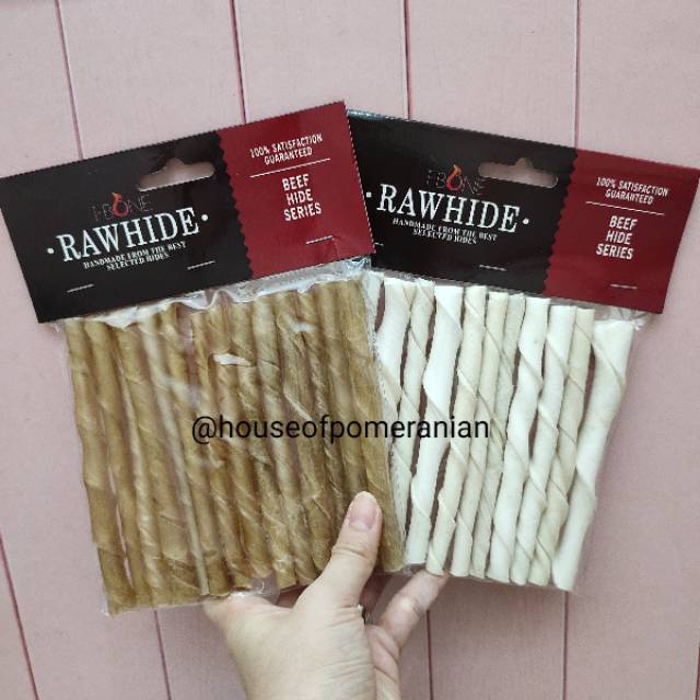 Tulang anjing rawhide twist stick bone dog snack puppy chewy food cemilan