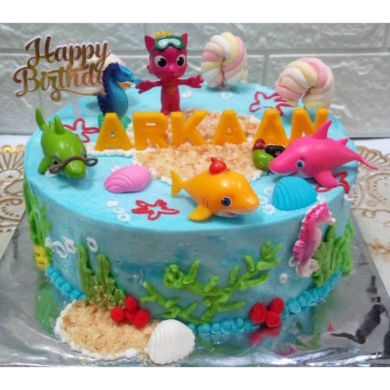 

Free ongkir!! Es krim tart ultah anak baby shark/tema ikan