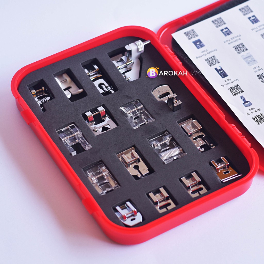 Sepatu Set Mesin Jahit Portable 16 pcs / Presser Feet Kit SINGER