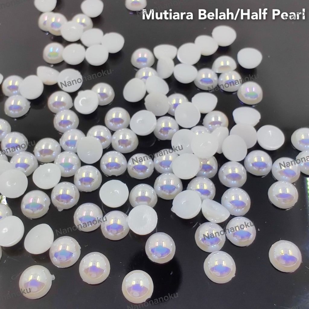 [50 gram] Mutiara Belah/Mutbel/Half Pearl 5mm AB Hiasan Souvenir/Mahar