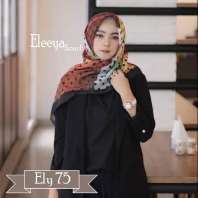 HIJAB SEGIEMPAT MOTIF  ELY 75 II Eleeya Scarf