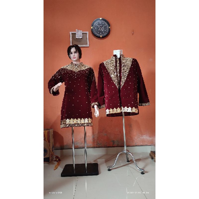 baju pengantin palembang bludru payet