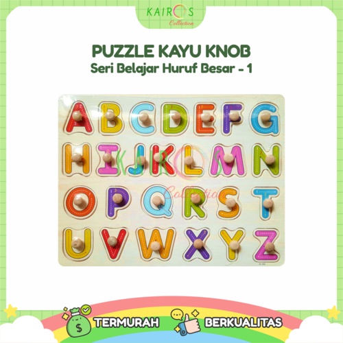 Puzzle Anak Kayu Knob Belajar Huruf Besar