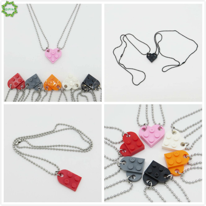 Cod READY STOCK Korean DIY Handmade Lovers Couple Detachable Heart Shaped Building Block Pendants Necklace Gifts